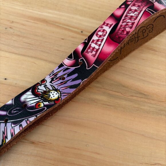 Vintage Leather Belt Ed Hardy by Christian Audigier Size L - Picture 2 of 16